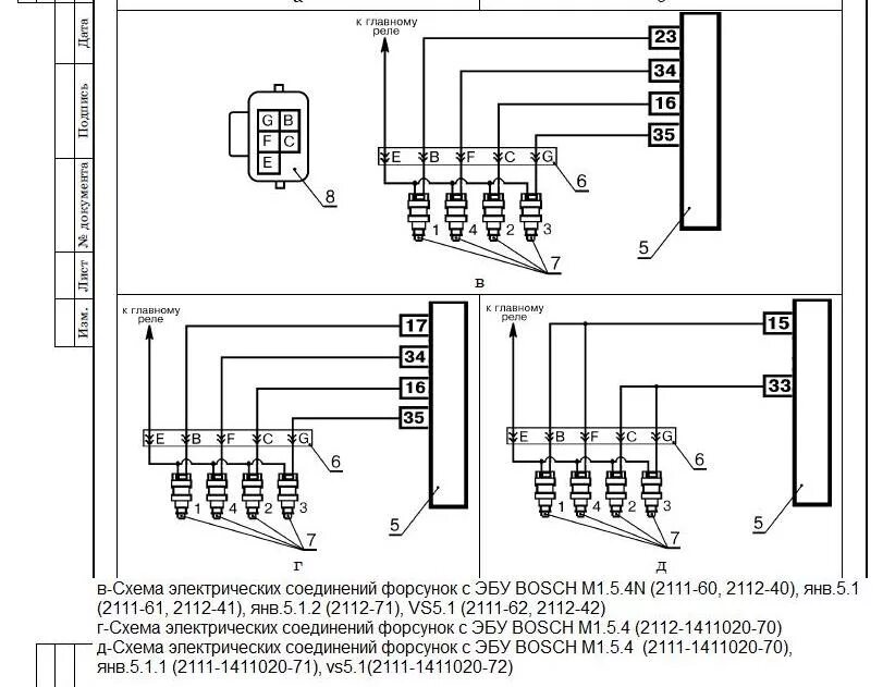 Распиновка форсунок Vs5.1- 42 на 8 клапанов. - Отечественный автопром ВАЗ - Автомобильный Портал okt