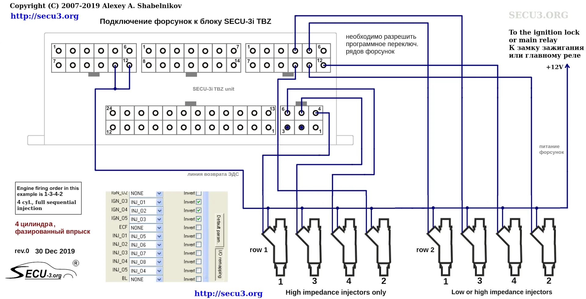 Распиновка форсунок ваз Подключение форсунок к SECU-3i TBZ - DRIVE2