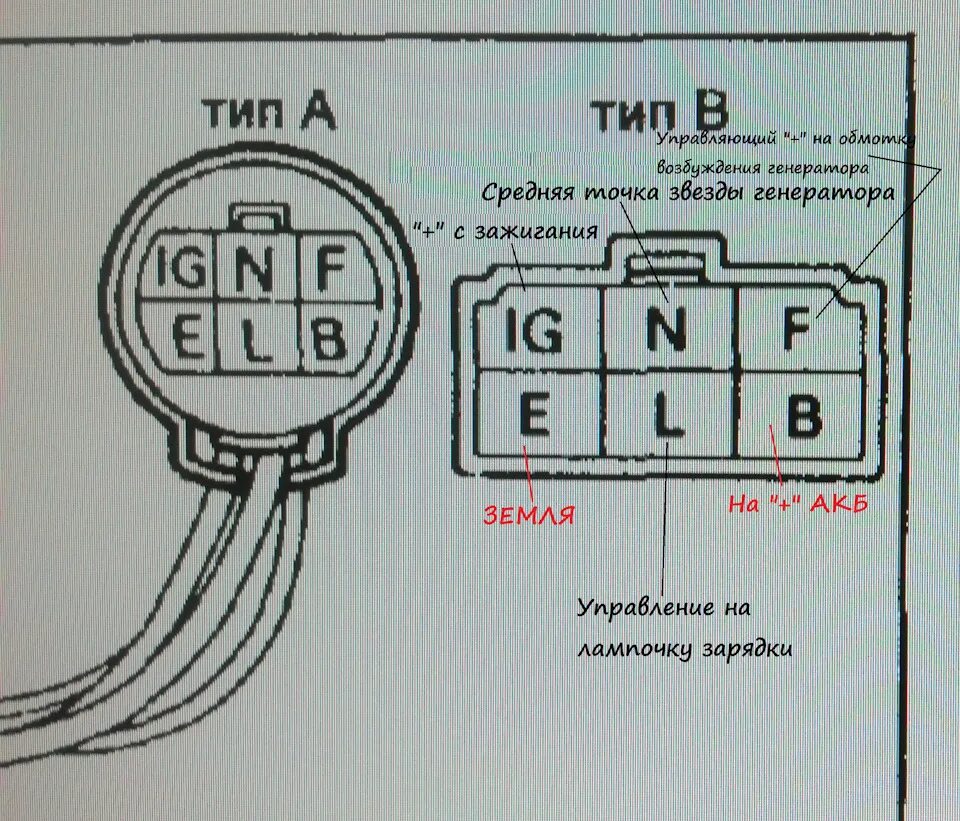 Распиновка генератора Замена регулятора 27700-44021 на отечественный 121.3702 - Toyota Hiace Truck, 2,