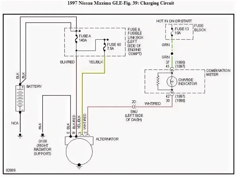 Распиновка генератора ниссан 2010 Nissan Maxima Alternator Wiring Diagram Alternator Harness Wire Help Maxima