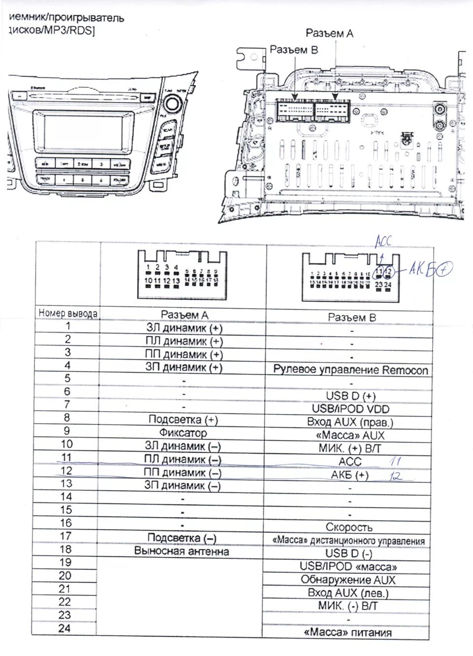 Распиновка хендай солярис Подключение штатной камеры заднего вида - Hyundai i30 (2G), 1,6 л, 2012 года эле