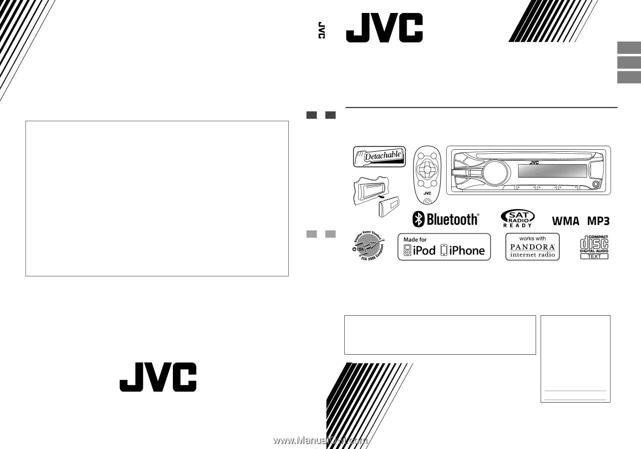 Распиновка jvc kd JVC KD-R730BT Instructions - Page 1