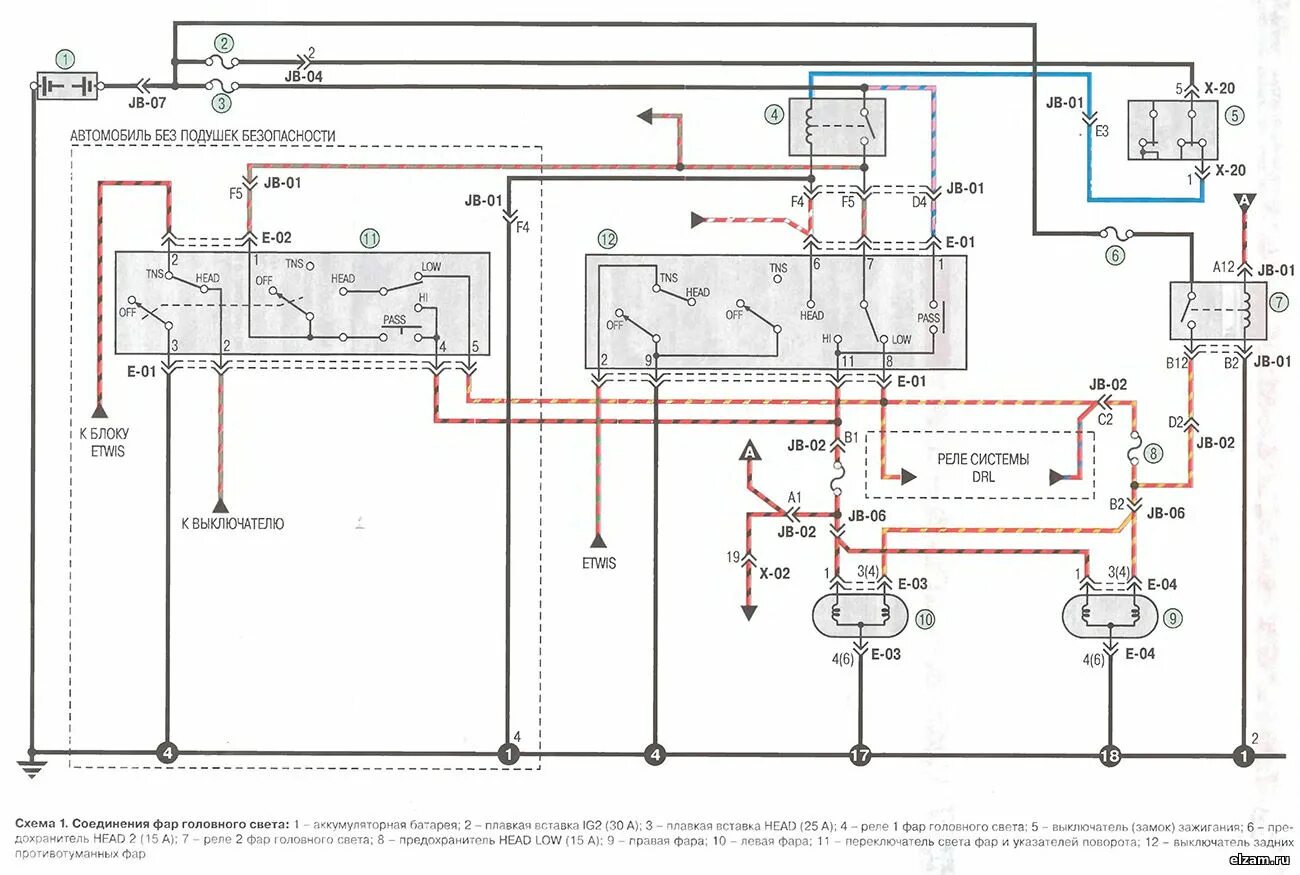 Распиновка киа спектра ДХО на КИЯ Спектра дальний в пол накала ДХО-3-12V