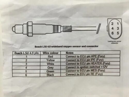 Распиновка кислородного FOR Bosch LSU 4.9 Digital Wideband Lambda Sensor & Plug - Short 40cm eBay