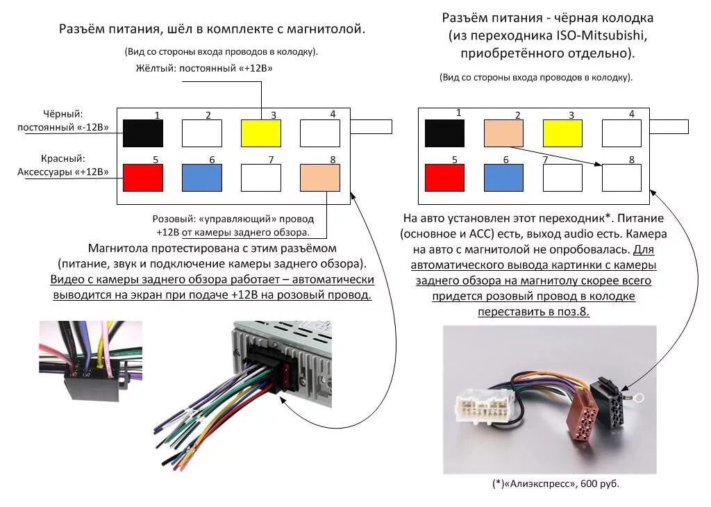 Распиновка китайской магнитолы Установка китайской магнитолы модель "4019B" с экраном 4 дюйма. - Mitsubishi Gal