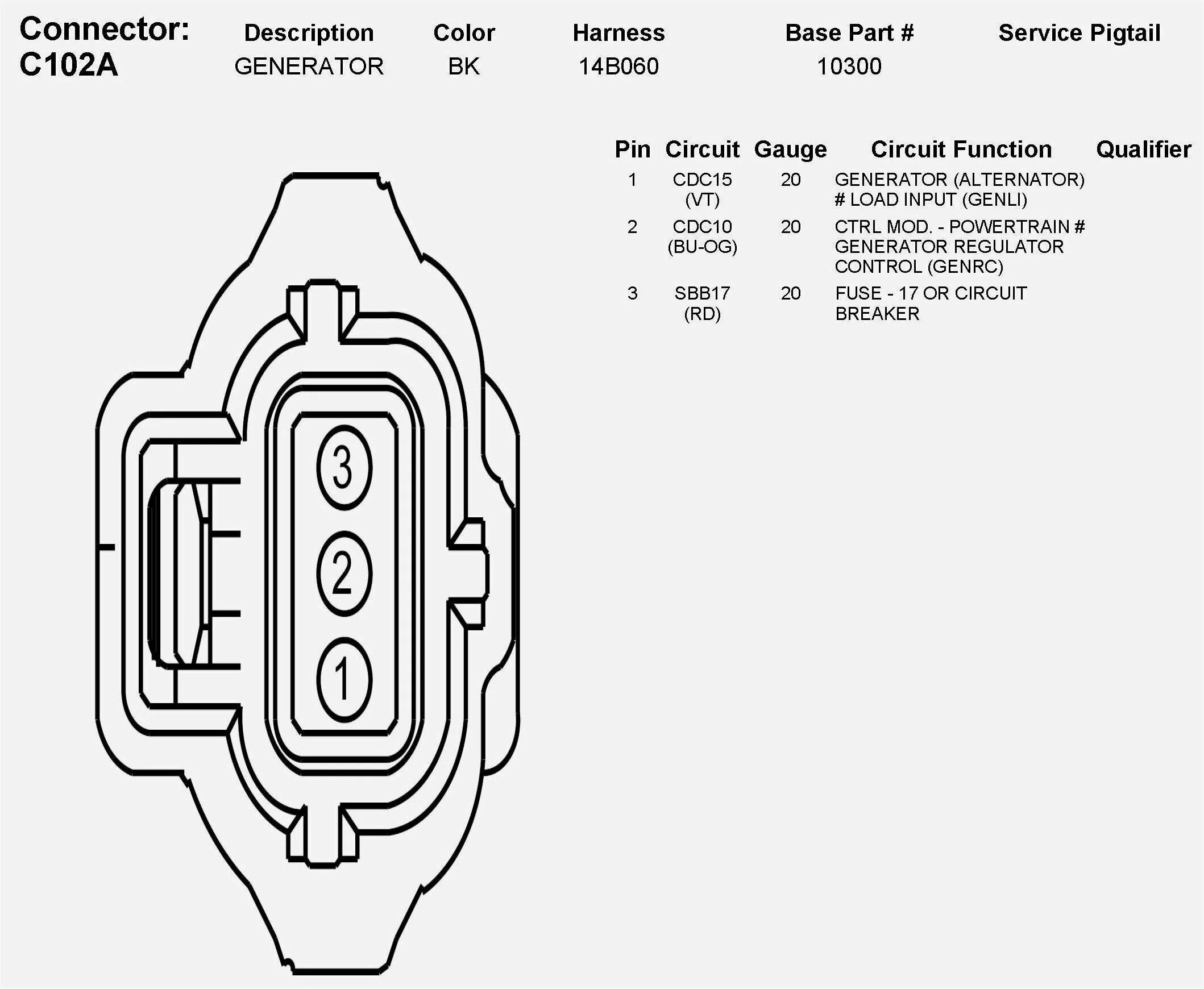 Распиновка контактов генератора 2014 Nissan Pathfinder Alternator Pigtail