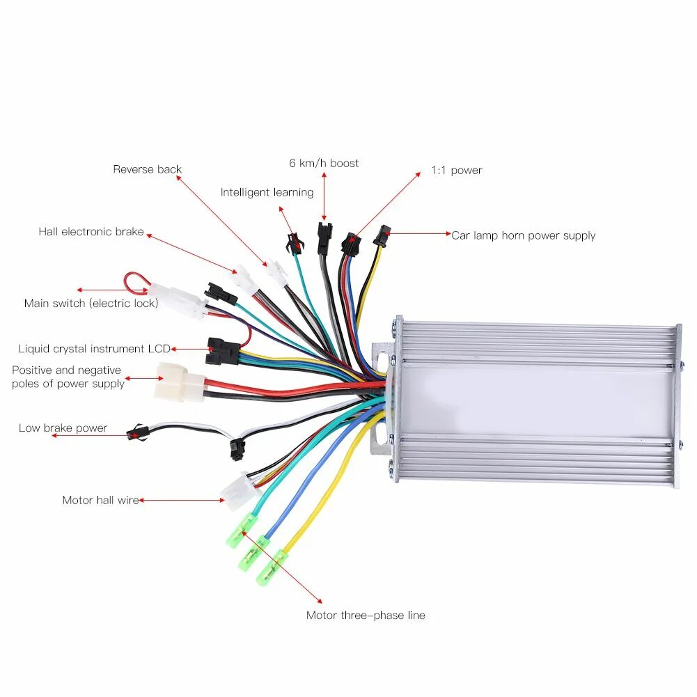 Распиновка контроллера электровелосипеда Запчасти для тюнинга электросамокатов - купить по выгодной цене в интернет-магаз