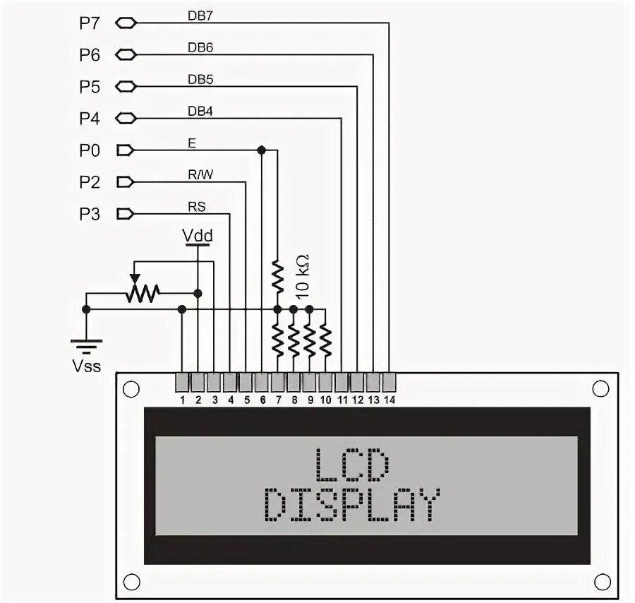 Распиновка lcd Pinout Lcd 16x2 Arduino 1F4