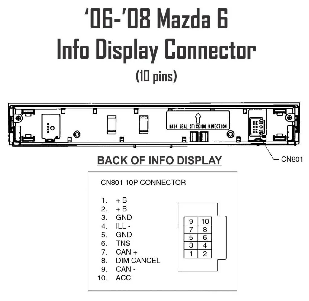 Распиновка мазда 6 gg Radio 2 din mazda 6 2004 podłączenie pod kierownicę i wyświetlacz