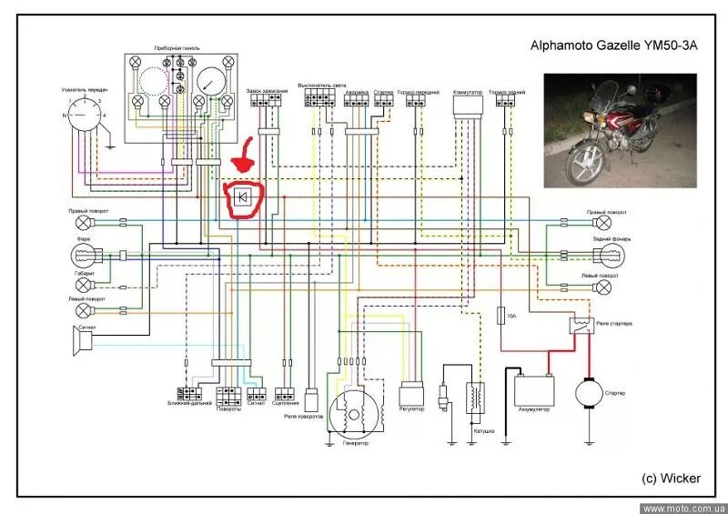 Распиновка мопеда альфа Ответы Mail.ru: Подскажите для чего нужен диод в мопеде?