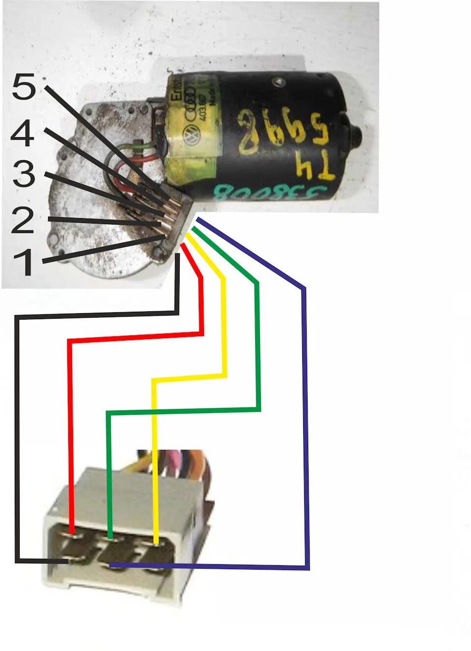 Распиновка мотора стеклоочистителя Трапеция, мотор-редуктор VW стеклоочистителей - Lada 2120 Надежда, 1,8 л, 2005 г