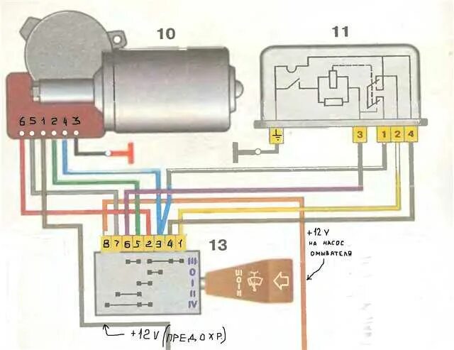 Распиновка моторчика стеклоочистителя Картинки СХЕМА ПОДКЛЮЧЕНИЯ ДВОРНИКОВ УАЗ