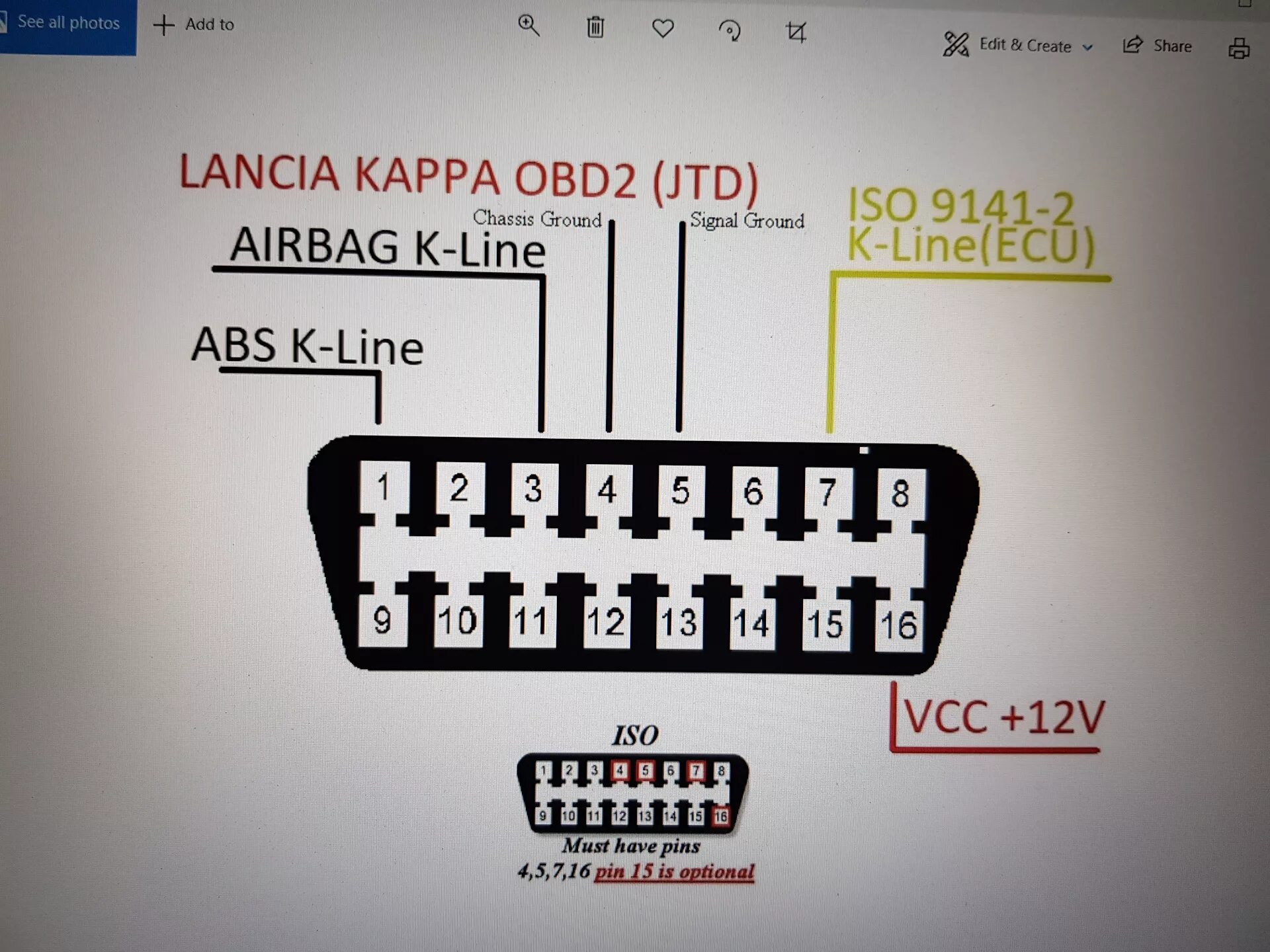 Распиновка obd 2 Обд2 порт наконец то! - Lancia Kappa, 2,4 л, 2001 года электроника DRIVE2