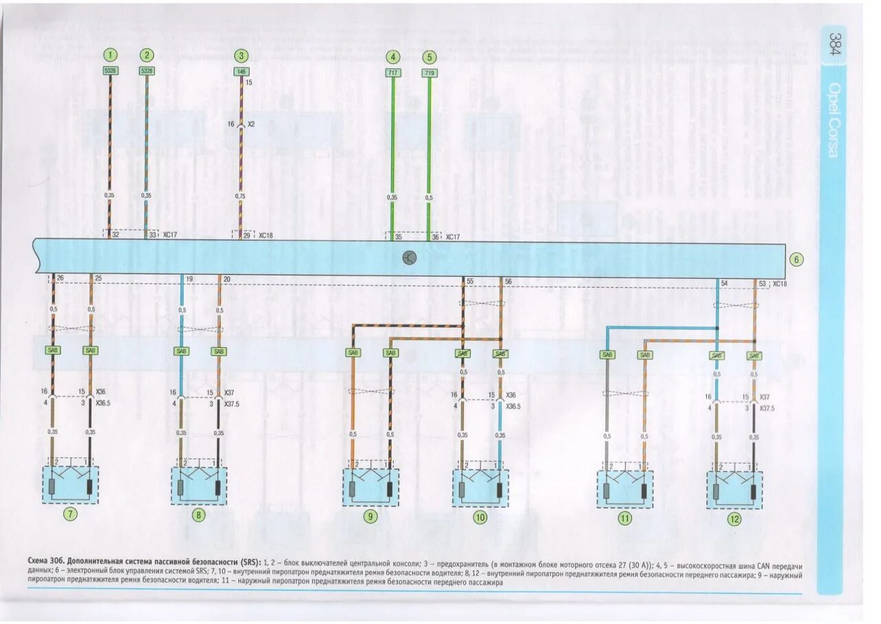 Распиновка опель корса Corsa D Принципиальная схема. SRS Opel Corsa - Форум AutoPeople