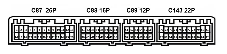 Распиновка pajero Распиновка pinout ECU 6G74 Mivec - Pajero Evo - Mitsubishi Pajero Evolution, 3,5