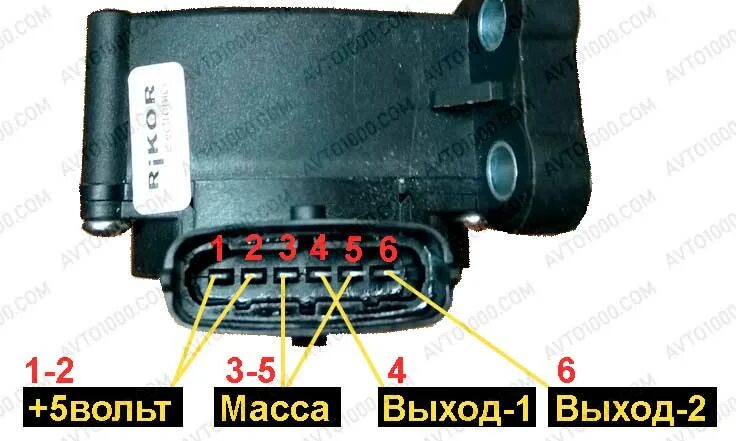 Распиновка педали raspinlada avto1000.com