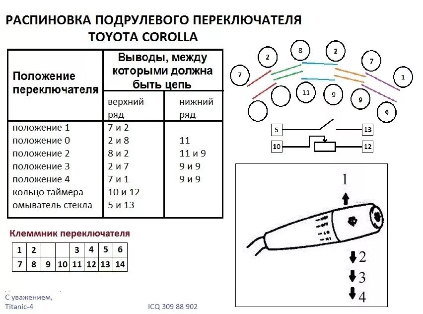 Распиновка переключателя дворников Подключаем подрулевые переключатели TOYOTA (очиститель и омыватель) - DRIVE2