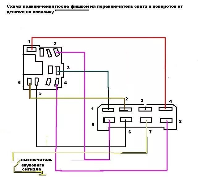 Распиновка переключателя поворотов Проводка часть 1. Замысел и ручка переключения поворотов от 2112 - Lada 21063, 1