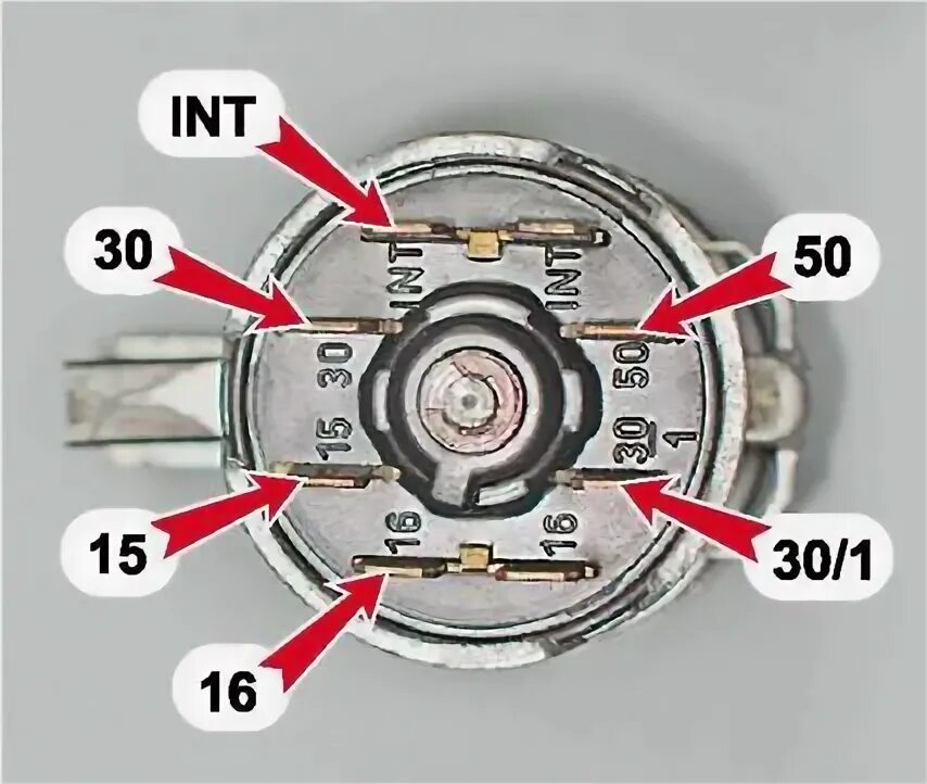 Распиновка подключения замка зажигания ваз 2106 Схема подключения замка зажигания на ваз 2106