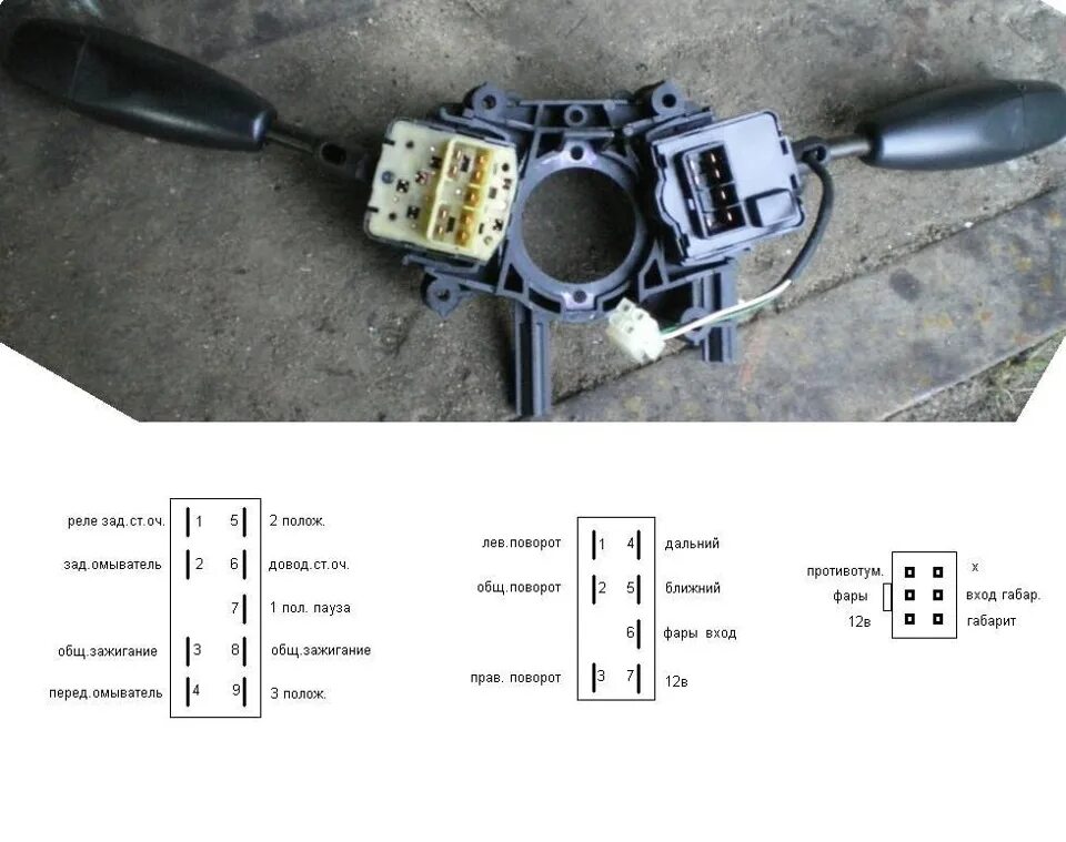 Распиновка подрулевого Подрулевые переключатели от Ланос - ИЖ Москвич 412, 1,7 л, 1983 года тюнинг DRIV