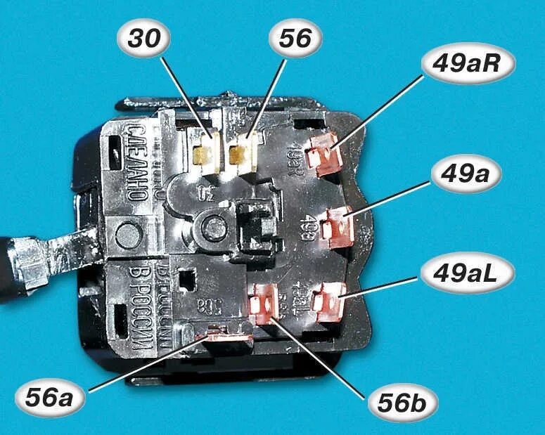 Распиновка контактов подрулевых переключателей ВАЗ 2114