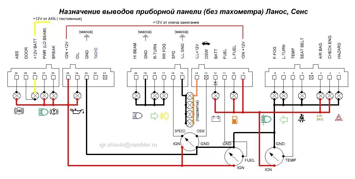 Распиновка приборной панели БК Multitronics TC 750 в ланос 1,6. - Daewoo Lanos, 1,6 л, 2008 года электроника