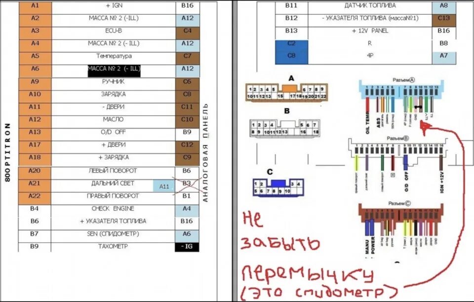 Распиновка приборной панели тойота Установка оптитрона - Toyota Caldina (190), 1,5 л, 2001 года своими руками DRIVE