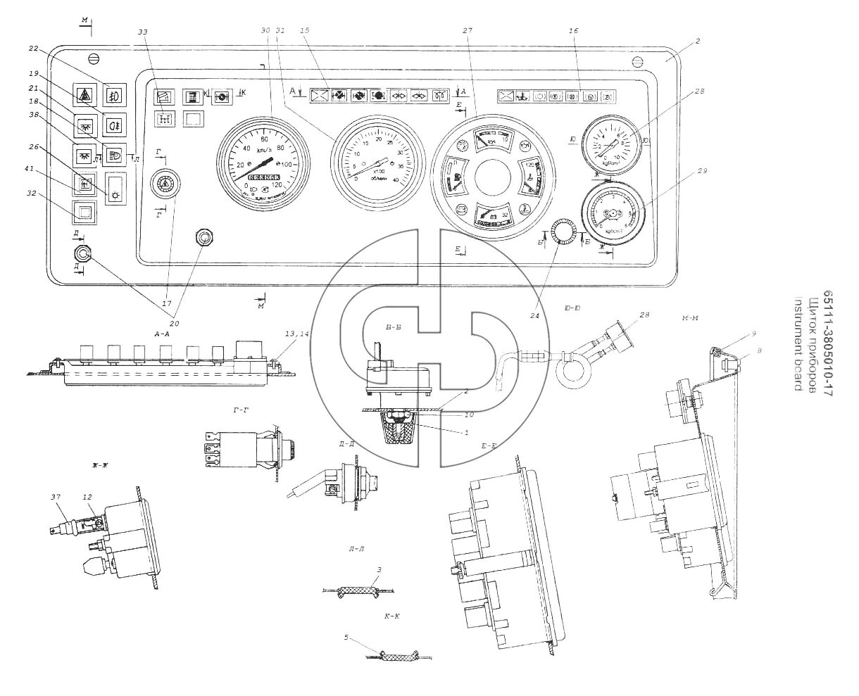 Распиновка приборов камаз Щиток приборов КамАЗ-53228, 65111 ТД УралВал