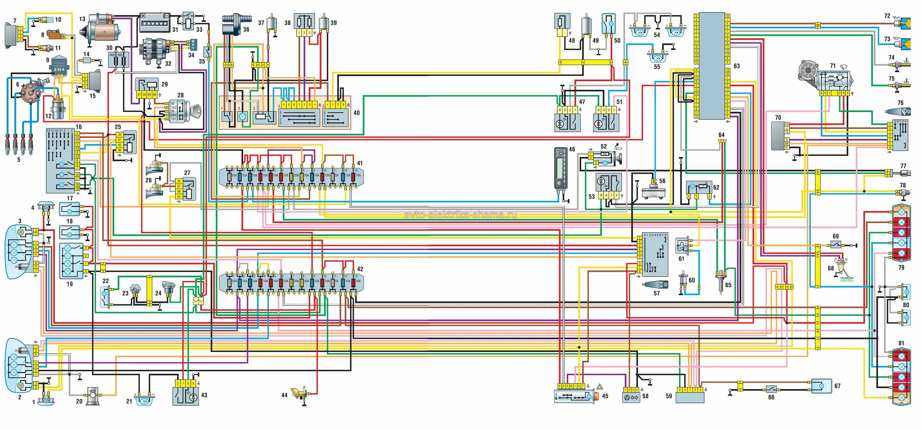 Распиновка проводки газель Схема электрооборудования автомобиля Газель с двигателем УМЗ-4215