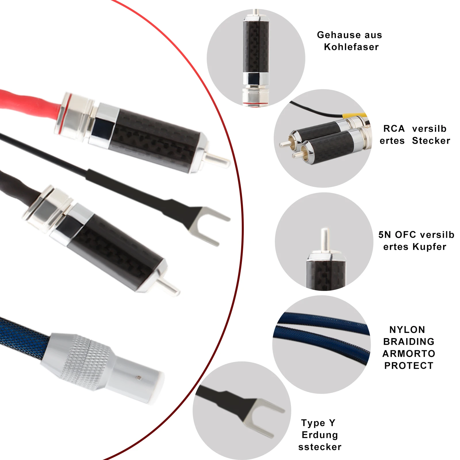 Распиновка rca Hi-end OFC посеребренный кабель тональный кабель 5-контактный DIN и RCA поворотн