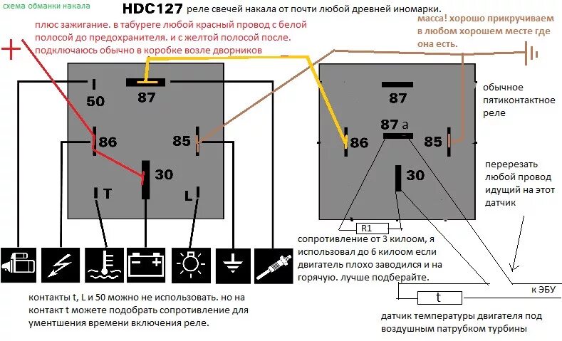 Распиновка реле накала обманка свечей накала vw Touareg 3.0 - DRIVE2