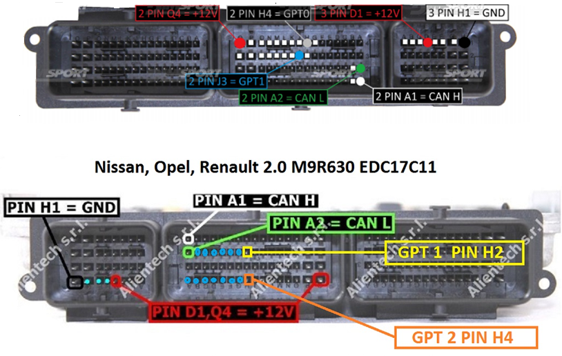 Распиновка renault EDC17C11 TC1766 RENAULT Reflash ECU