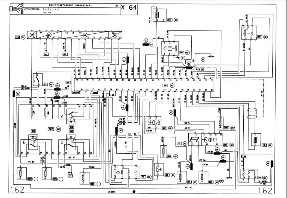 Распиновка рено премиум Распиновка контактов ЭБУ двигателя MSA 15.5, F9Q 1.9dTi (736), JA0N. Электросхем