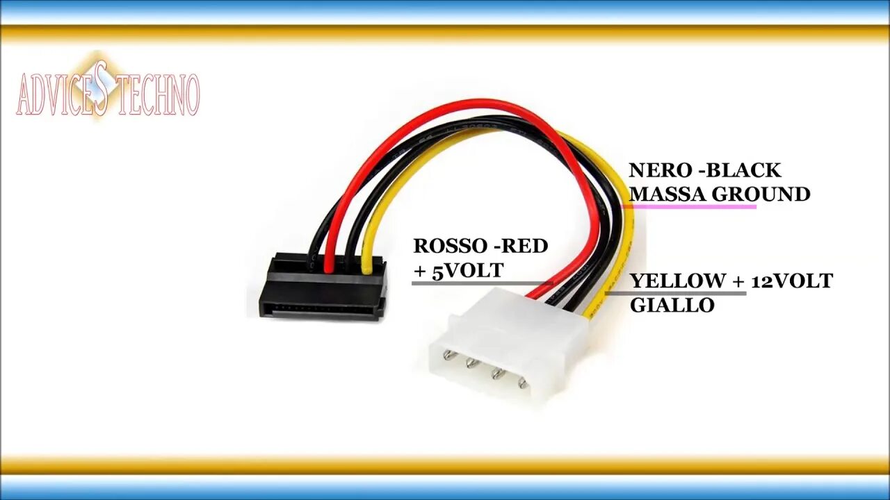 Распиновка sata питания ELECTRICAL DIAGRAM MOLEX SATA CABLE SCHEMA ELETTRICO CAVO MOLEX SATA - YouTube