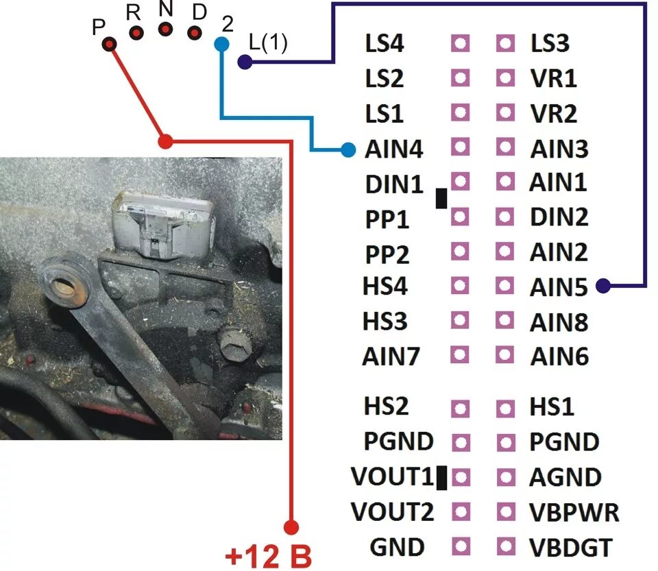 Распиновка селектора Подключение контроллера АКПП - ATECU - УАЗ 452, 3,2 л, 1992 года тюнинг DRIVE2
