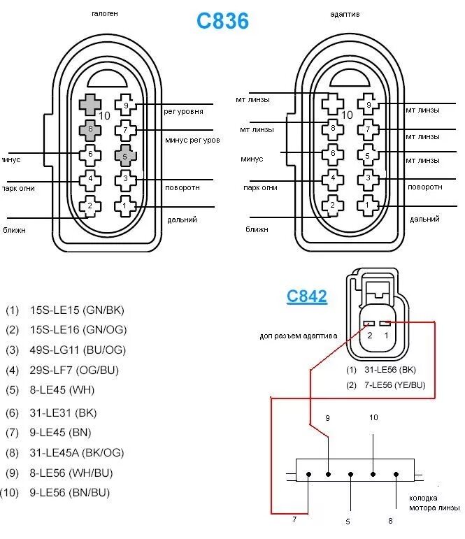 Распиновка штекера приора Установка ДХО - Ford Focus II Hatchback, 1,4 л, 2009 года стайлинг DRIVE2