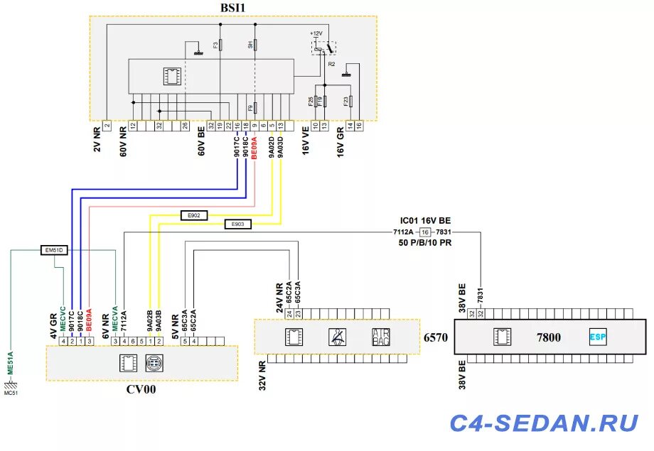 Распиновка ситроен с4 Как же подключить блок рулевых кнопок до BSI ? - Citroen C4 (2G), 1,6 л, 2012 го