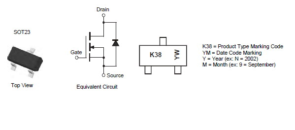 Распиновка smd Jaki tranzystor SMD to K38 X4? Czy to BSS138? Test LCR-T4 pokazuje diodę