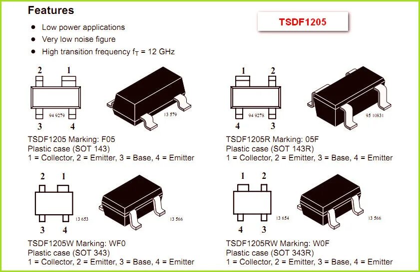 Распиновка smd TSDF1205 TSDF1205 - Все для ремонта электроники