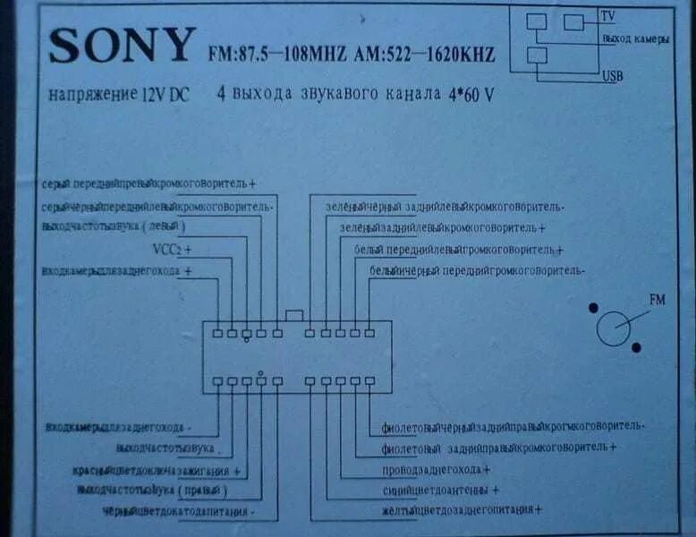 Распиновка sony Как подключить магнитолу сони без разъема - фото - АвтоМастер Инфо