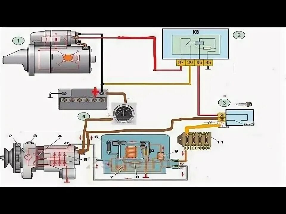 Распиновка стартера Схема Подключения Генератора и Стартера для Трактора и Автомобиля ! Электро Пров