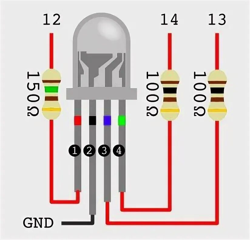 Распиновка светодиода Pin on build in