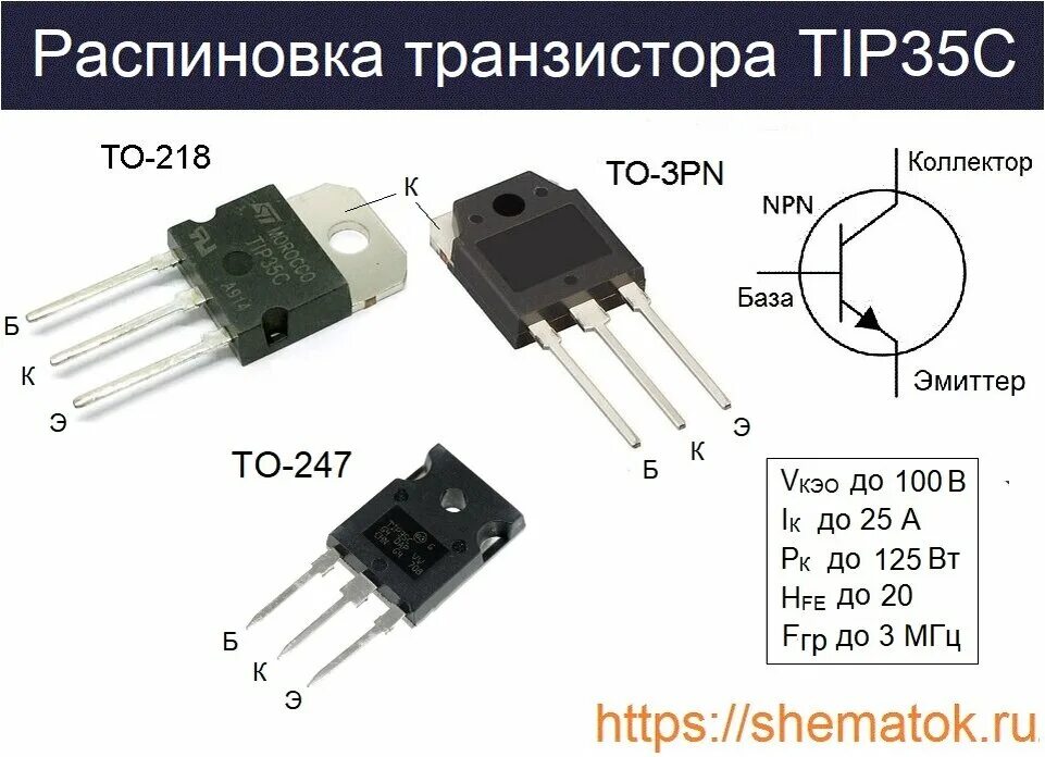 Распиновка транзистора Транзистор TIP35C (TIP35): характеристики, распиновка и аналоги ShemaTok.ru Дзен