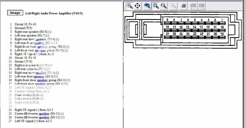 Распиновка усилителя Mercedes bose amplifier diagram