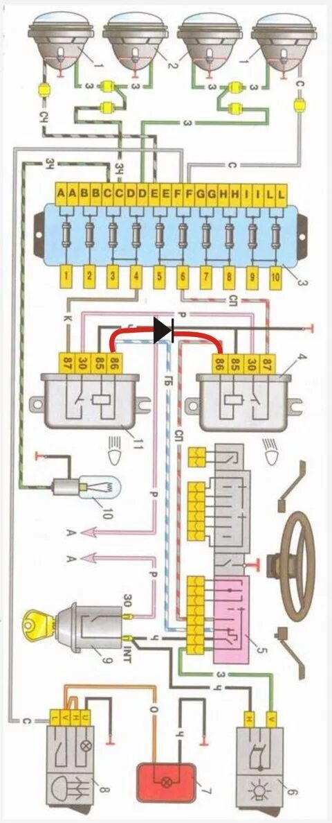 Распиновка ваз 2106 Биксенон и реле биксенона своими руками за 5 минут - Lada 2106, 1,6 л, 1978 года