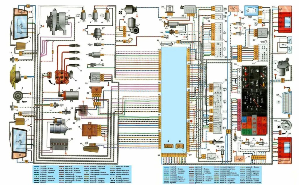 Распиновка ваз 2109 Электрические схемы ВАЗ 2109 / Подробное описание