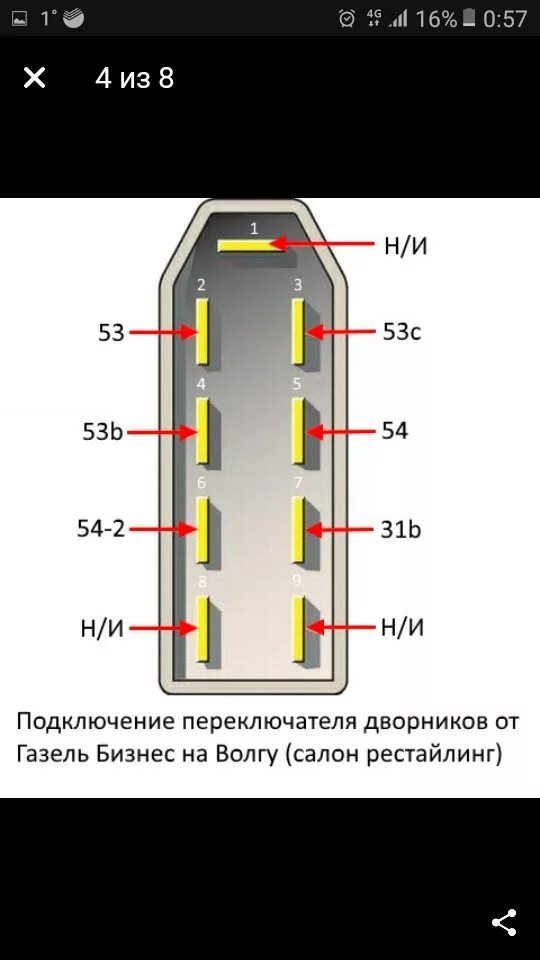 Распиновка волга Переключатель стеклоочистителя с регулятором паузы. - ГАЗ 31105, 2,4 л, 2007 год