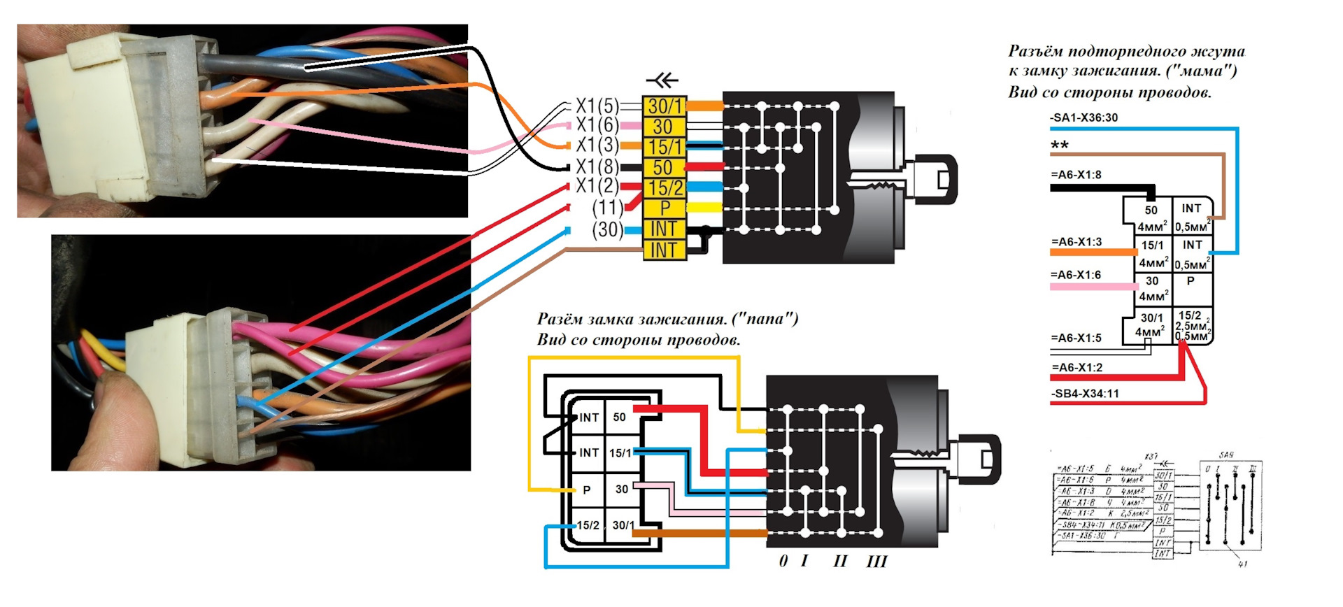 Распиновка замка двери Замок зажигания ваз 2110 схема подключения - или контактной группы на автомобиле