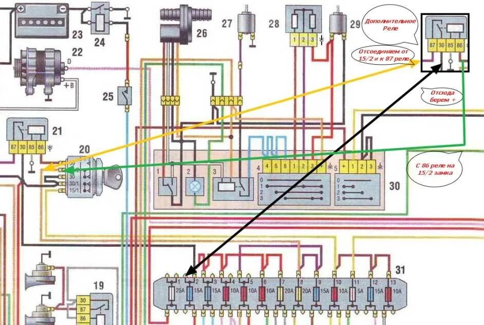 Распиновка зажигания газель Реле разгрузки выключателя зажигания газель где находится - фото - АвтоМастер Ин