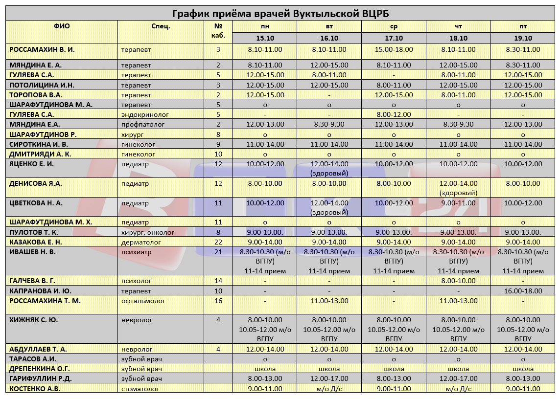 Расписание врачей поликлиники фото ВТК-24